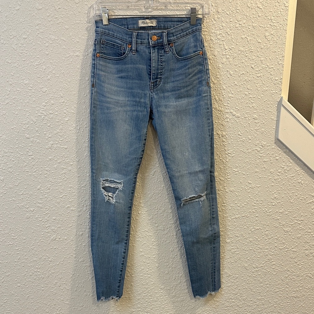Madewell 9” High Rise Skinny Jeans Distressed
